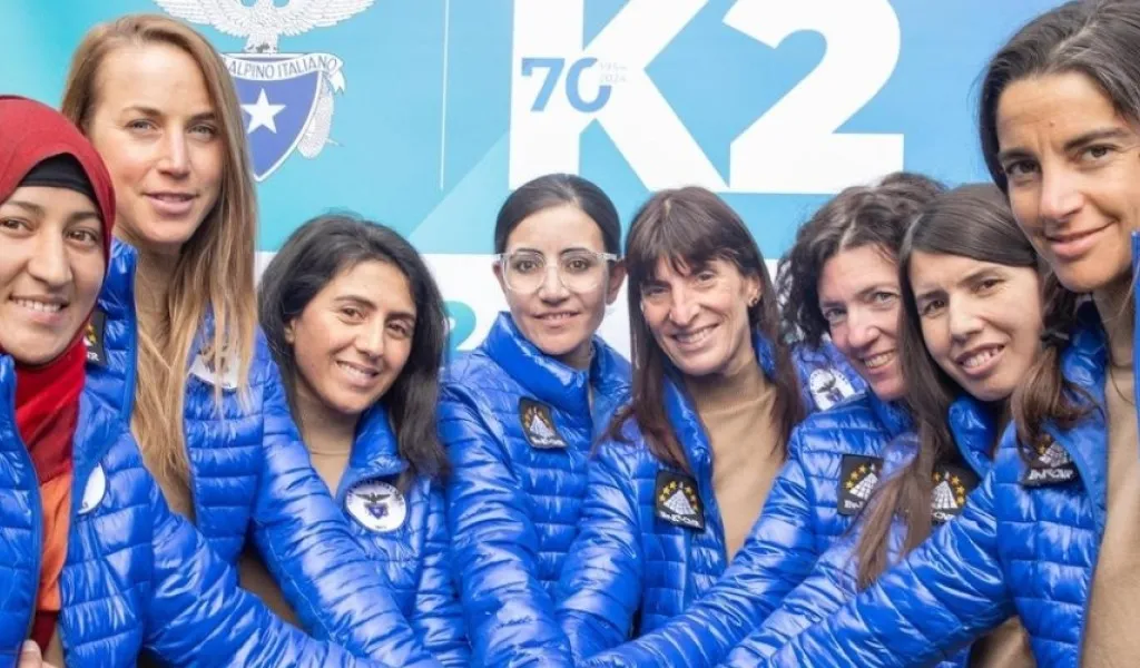 Gronell sul K2 insieme a Cristina Piolini